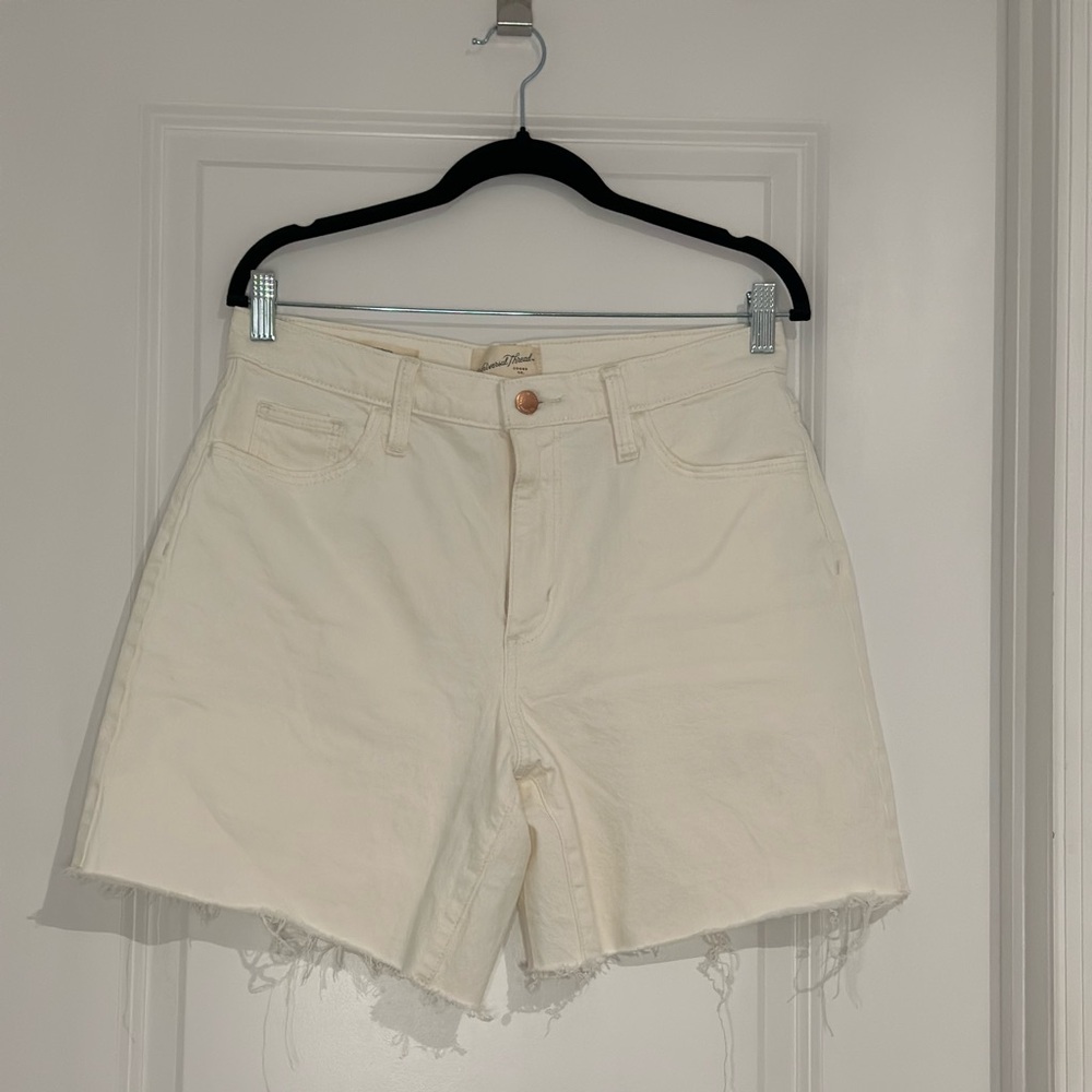 Cream Denim Women's Shorts